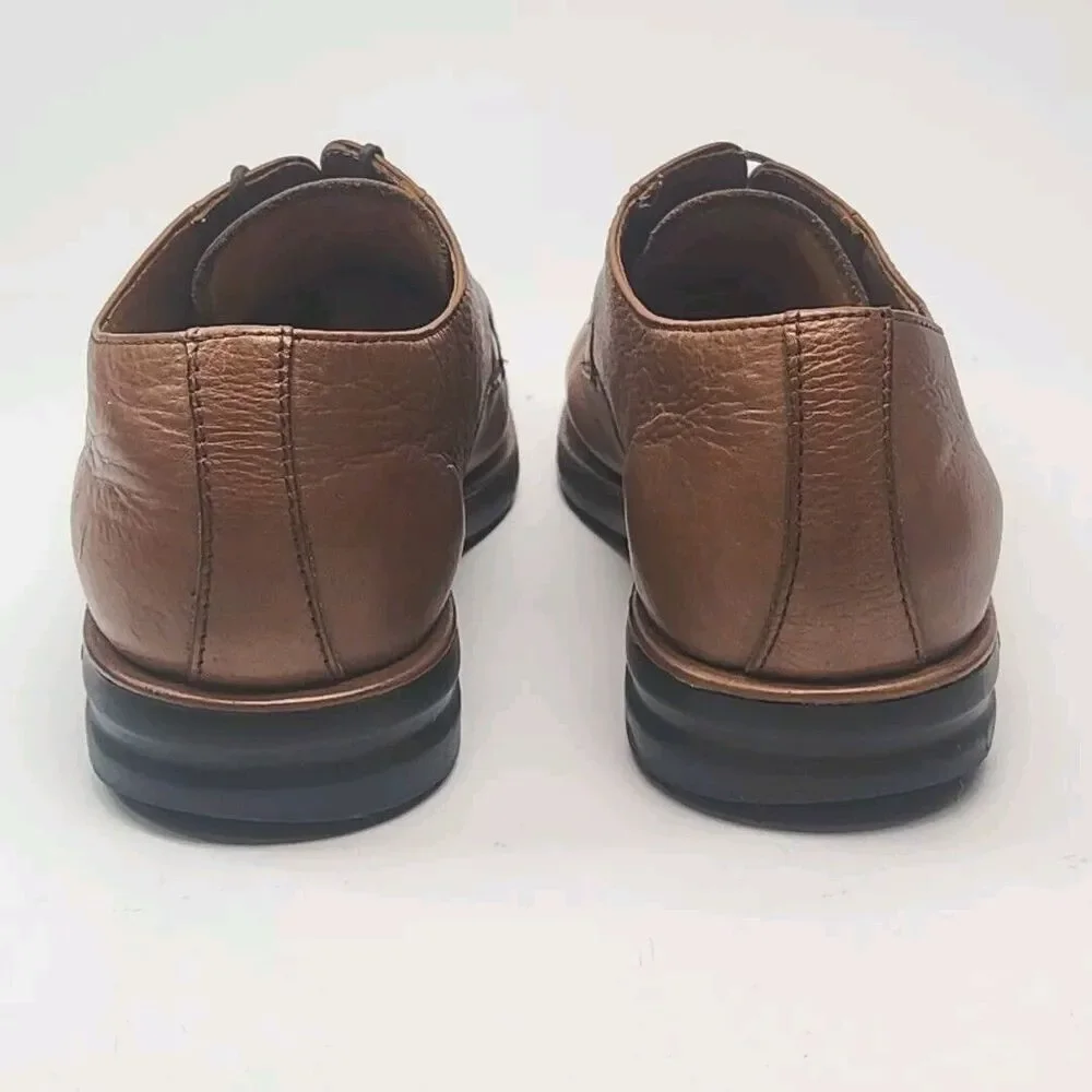 Carlo Morandi Leather Shoes Oxford Brown Men Sz 9.5 40 Anatomic Gel Non-Skid